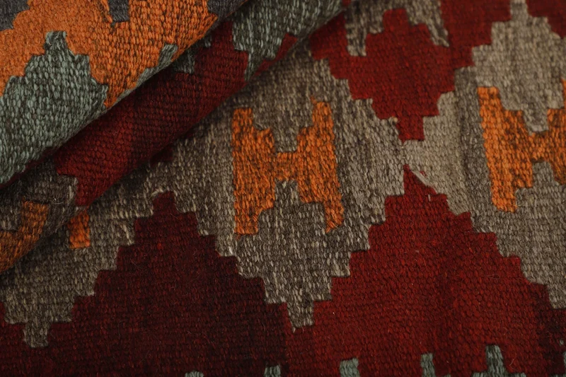 MY-RUG Teppich "Kelim" Rauten-& Diamantmuster, Handgewebt
