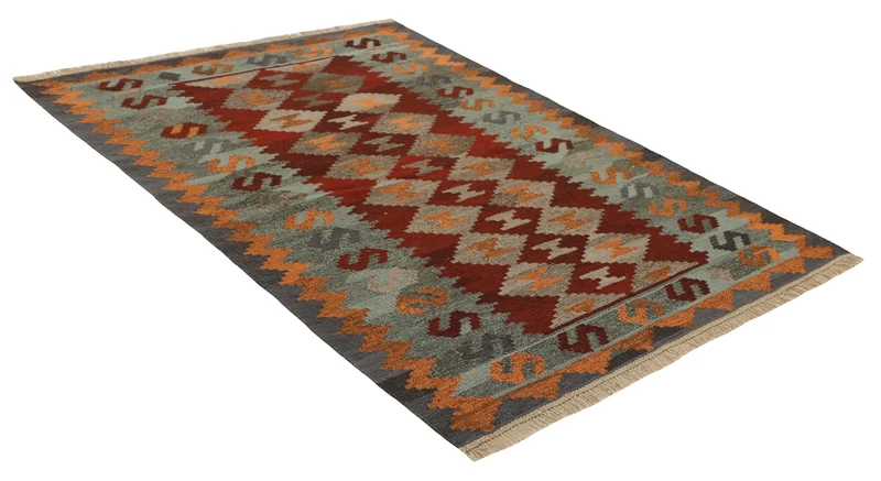 MY-RUG Teppich "Kelim" Rauten-& Diamantmuster, Handgewebt