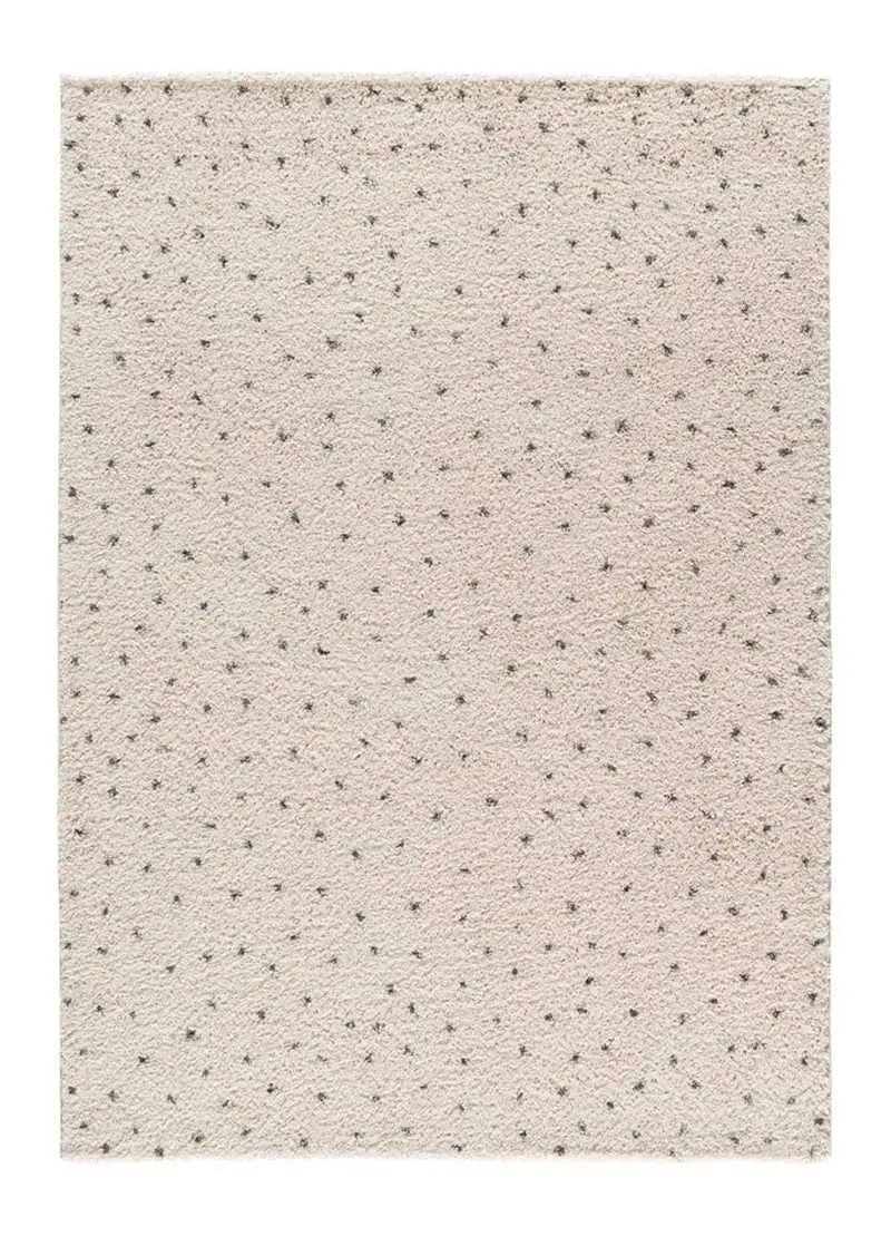 Alfombra shaggy crema con puntos negros Lush Dottie