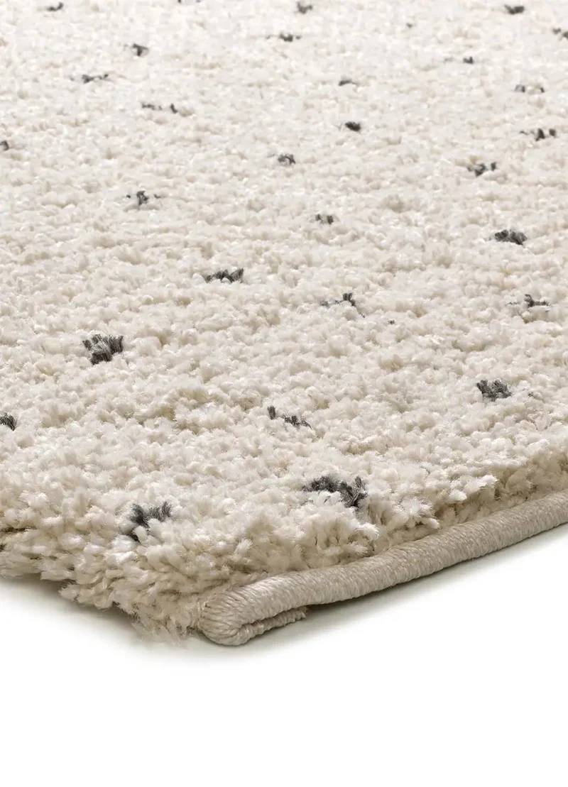 Alfombra shaggy crema con puntos negros Lush Dottie