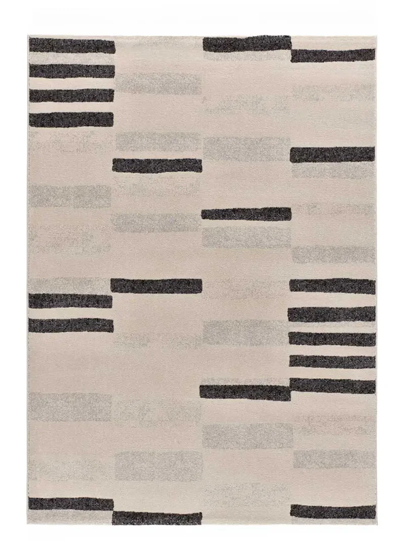 Alfombra geométrica Lessia Mosaica Gris y Negro