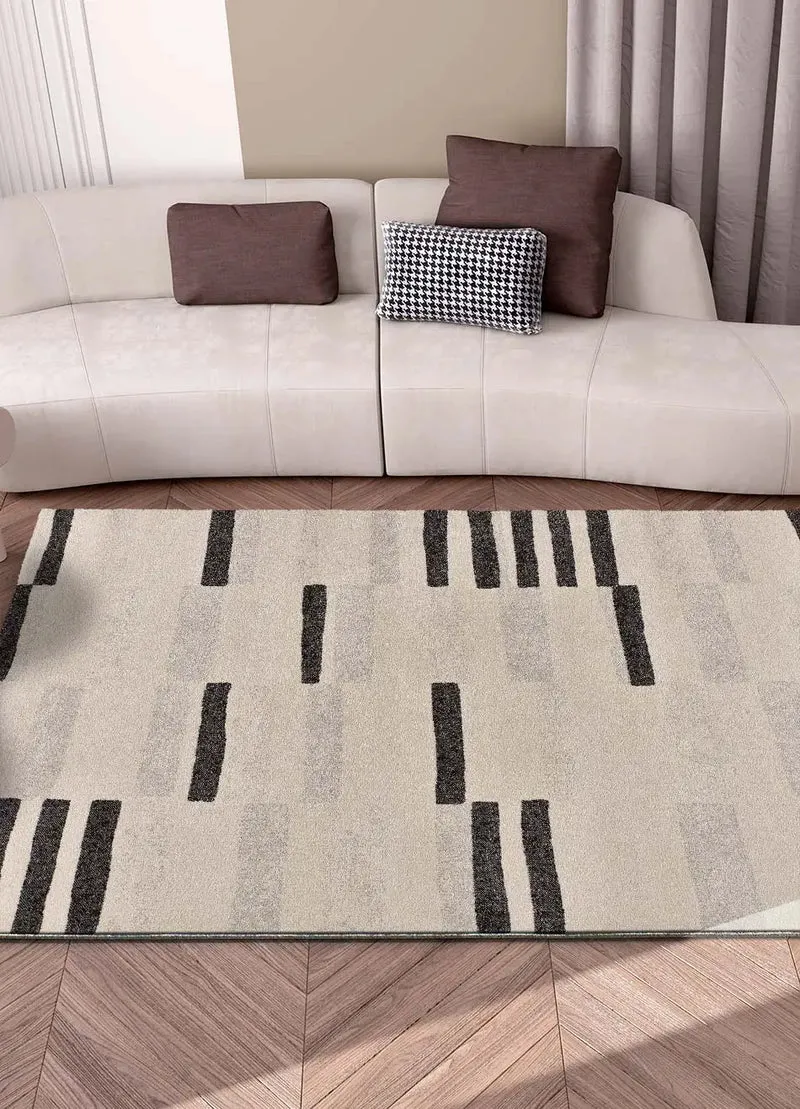 Alfombra geométrica Lessia Mosaica Gris y Negro