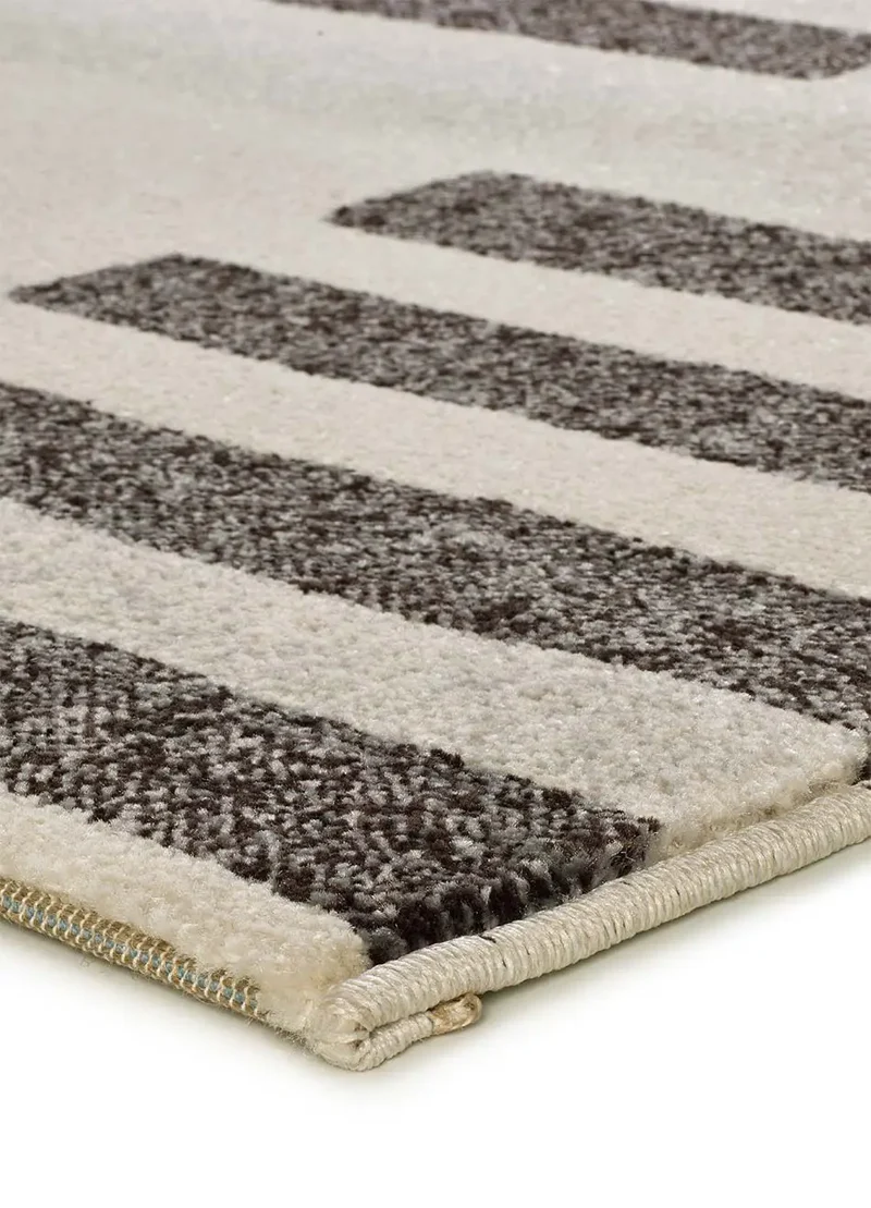 Alfombra geométrica Lessia Mosaica Gris y Negro