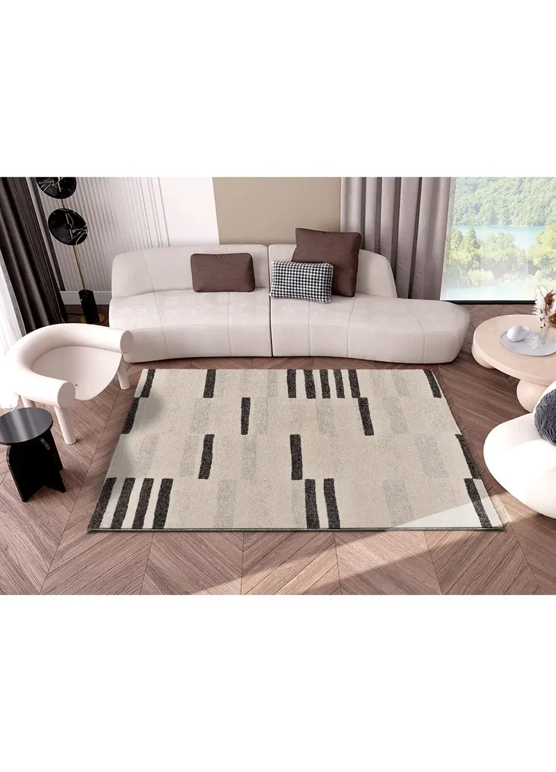 Alfombra geométrica Lessia Mosaica Gris y Negro