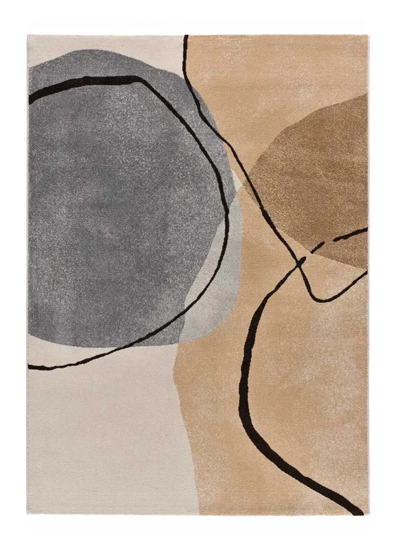 Alfombra abstracta Lessia Abstracta Beige y Gris