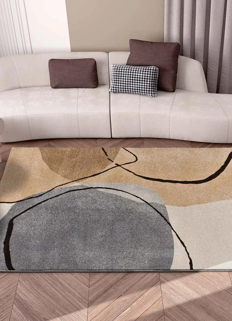 Alfombra abstracta Lessia Abstracta Beige y Gris