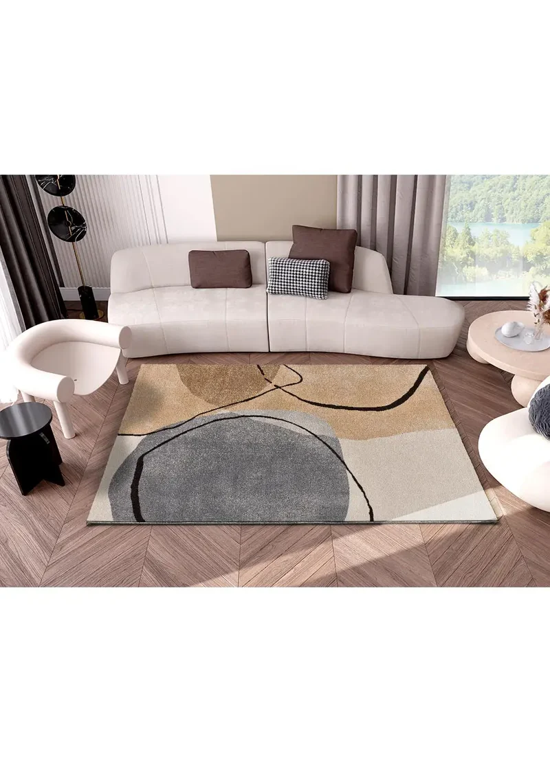 Alfombra abstracta Lessia Abstracta Beige y Gris