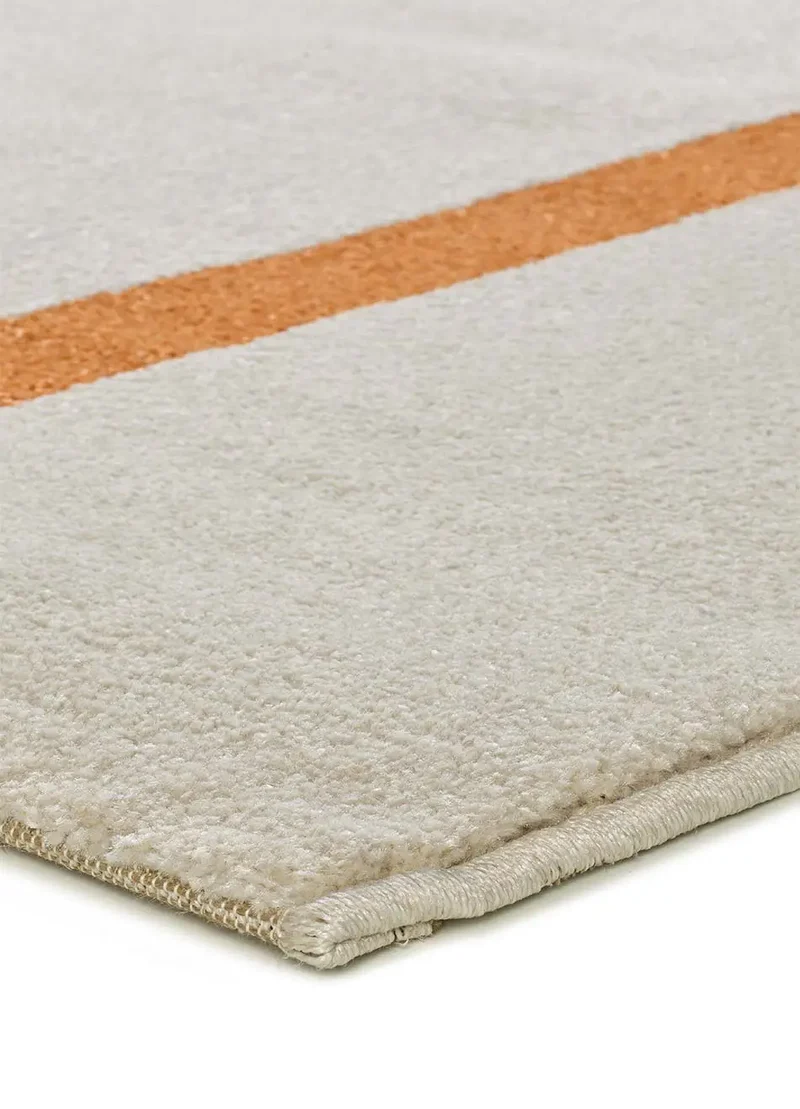 Alfombra geométrica Lessia Linea Naranja y Negro