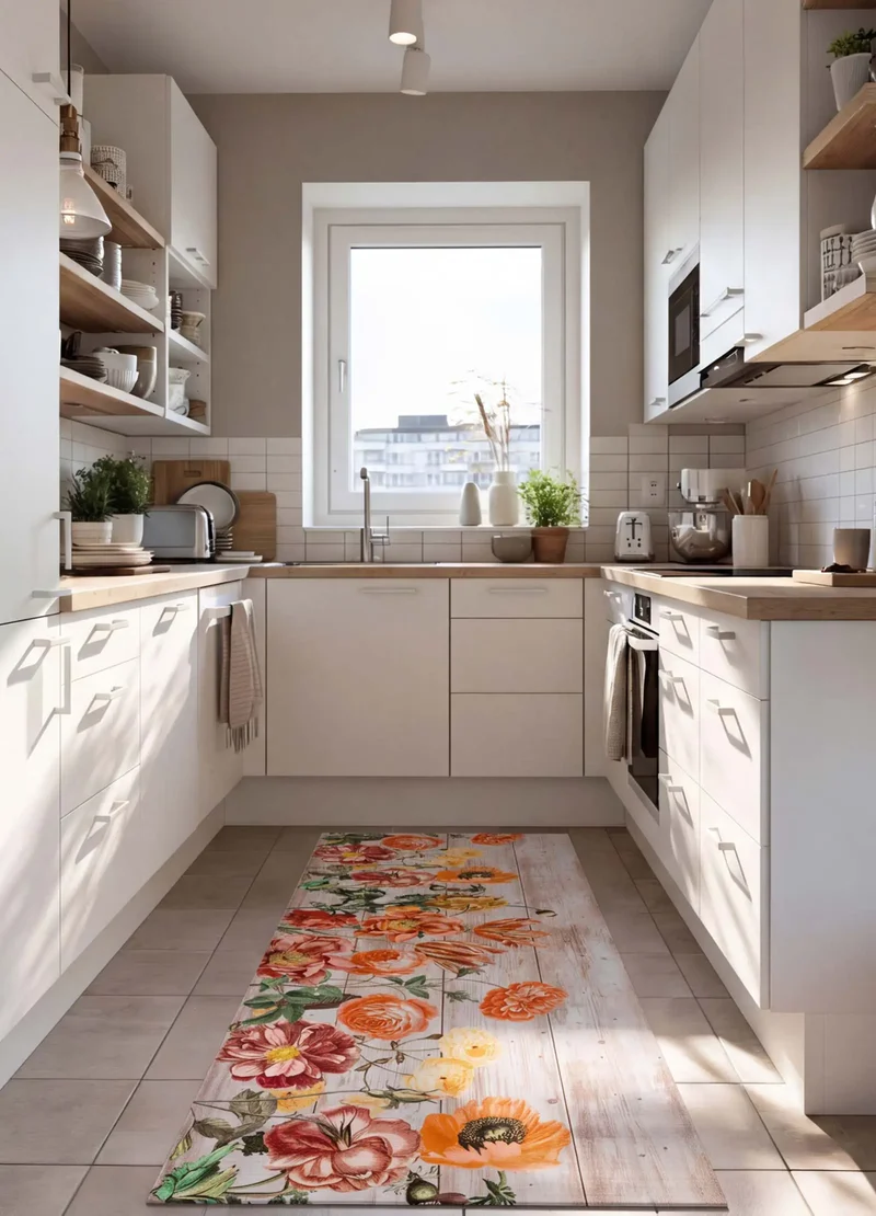 Alfombra de cocina antideslizante Ricci Camelia Multicolor