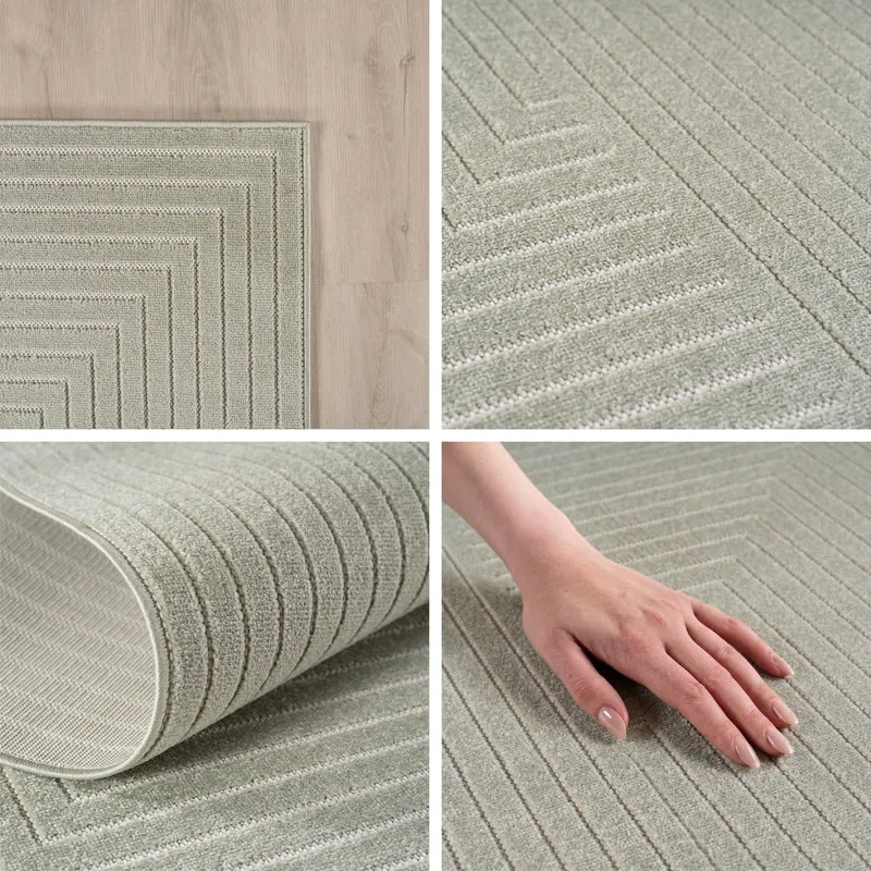 Carpettex Kurzflor Teppich 3D Hoch-Tief Skandi Boho Indoor Outdoor