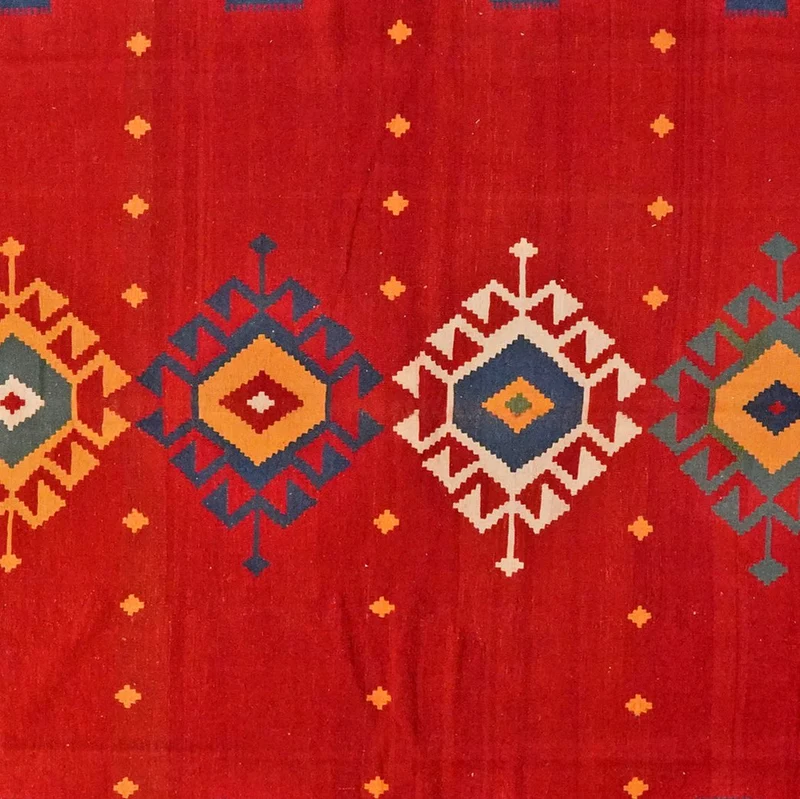 Kelim Gashgai · Handgewebt – Rot, 399x305 cm