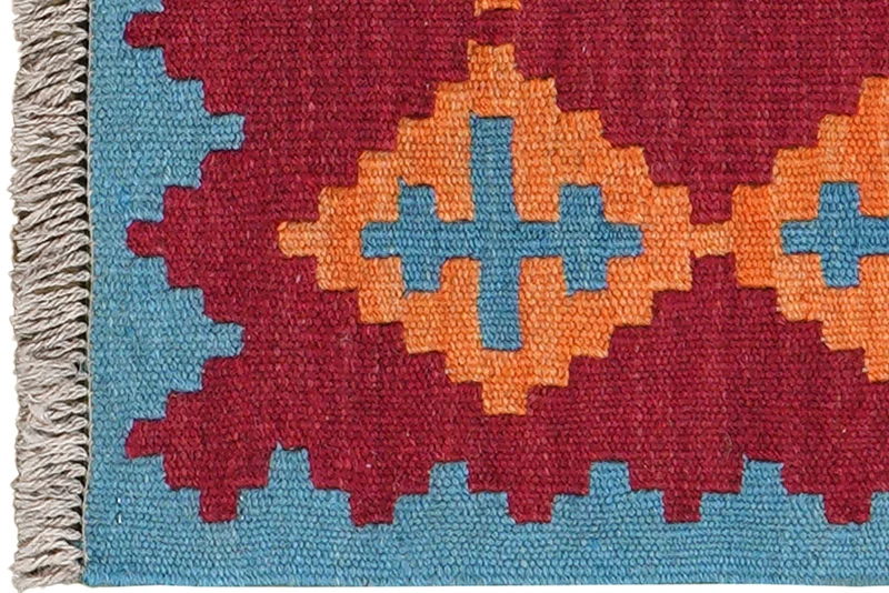 Kelim Gashgai · Handgewebt – Rot, 62x42 cm