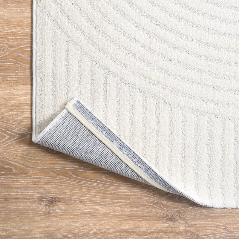 Kurzflor Teppich Wohnzimmer – Moderner Design Teppich mit Struktur, weich, pflegeleicht, in Creme, Beige & Taupe