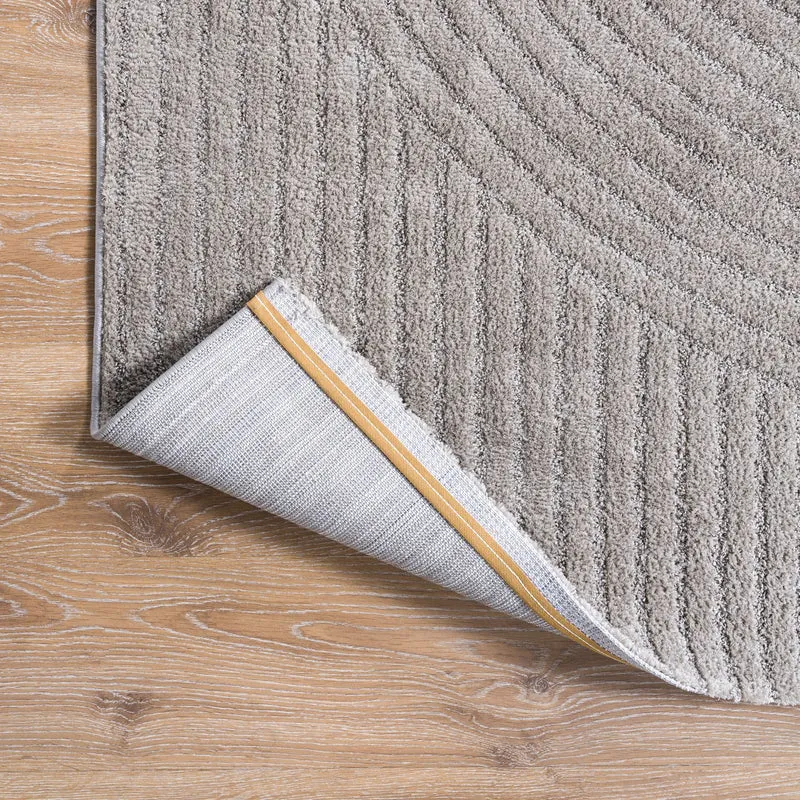 Kurzflor Teppich Wohnzimmer – Moderner Design Teppich mit Struktur, weich, pflegeleicht, in Creme, Beige & Taupe