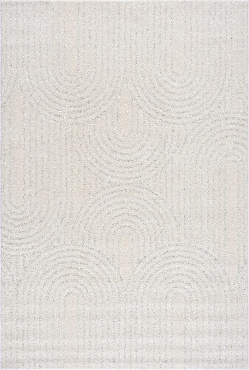 Kurzflor Teppich Wohnzimmer – Moderner Design Teppich mit Struktur, weich, pflegeleicht, in Creme, Beige & Taupe