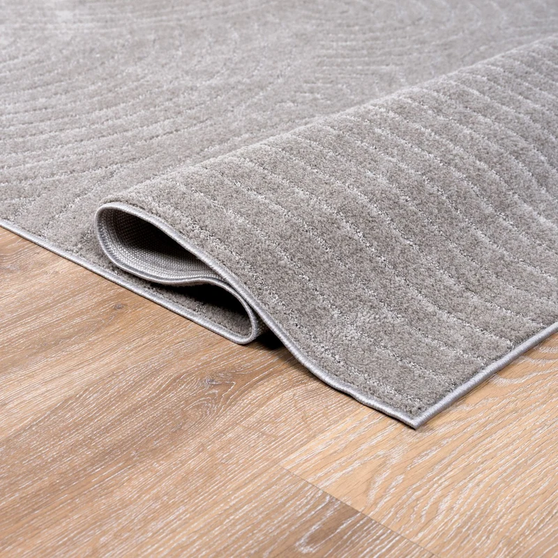Kurzflor Teppich Wohnzimmer – Moderner Design Teppich mit Struktur, weich, pflegeleicht, in Creme, Beige & Taupe