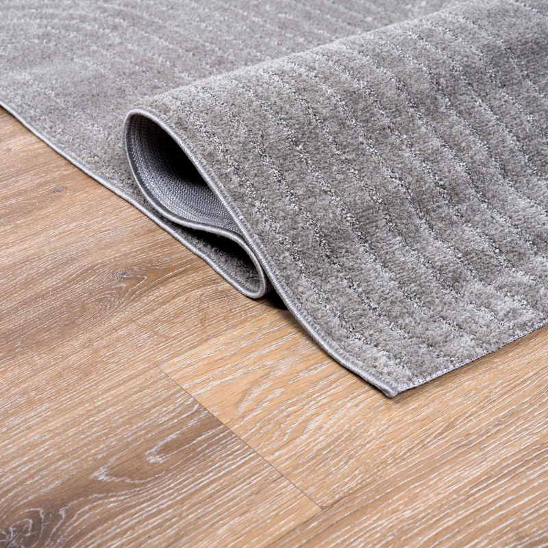 Kurzflor Teppich Wohnzimmer – Moderner Design Teppich mit Struktur, weich, pflegeleicht, in Creme, Beige & Taupe