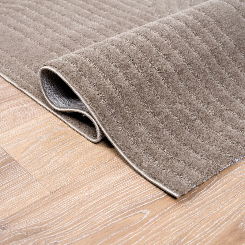 Kurzflor Teppich Wohnzimmer – Moderner Design Teppich mit Struktur, weich, pflegeleicht, in Creme, Beige & Taupe