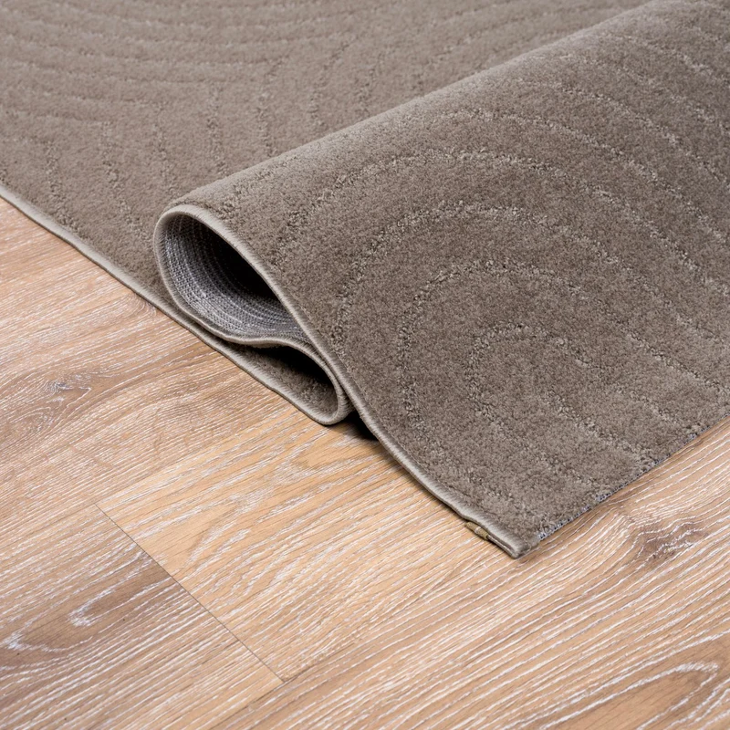 Kurzflor Teppich Wohnzimmer – Moderner Design Teppich mit Struktur, weich, pflegeleicht, in Creme, Beige & Taupe