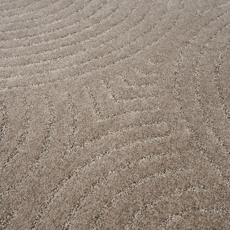 Kurzflor Teppich Wohnzimmer – Moderner Design Teppich mit Struktur, weich, pflegeleicht, in Creme, Beige & Taupe