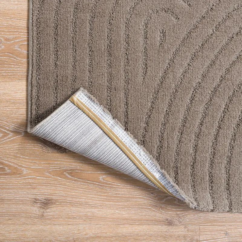 Kurzflor Teppich Wohnzimmer – Moderner Design Teppich mit Struktur, weich, pflegeleicht, in Creme, Beige & Taupe