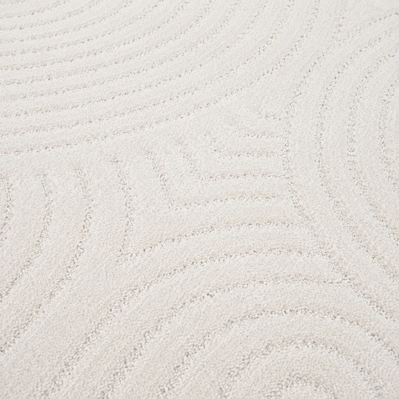 Kurzflor Teppich Wohnzimmer – Moderner Design Teppich mit Struktur, weich, pflegeleicht, in Creme, Beige & Taupe