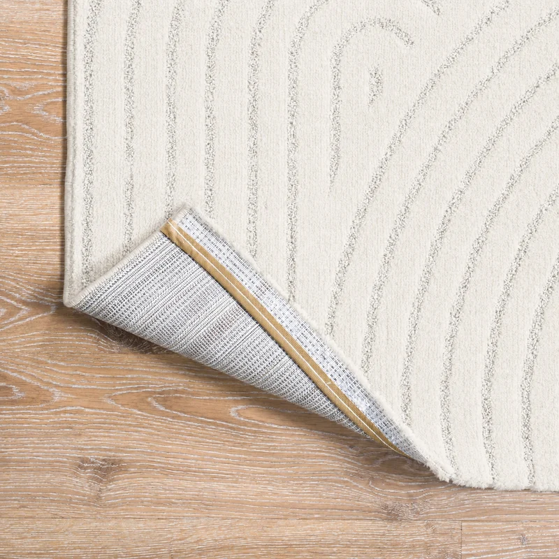Kurzflor Teppich Wohnzimmer – Moderner Design Teppich mit Struktur, weich, pflegeleicht, in Creme, Beige & Taupe