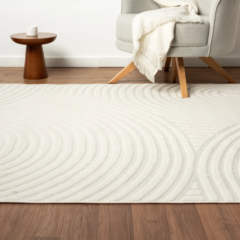 Moderner Kurzflor Teppich Wohnzimmer Schlafzimmer Skandinavisch In&Outdoor geeignet