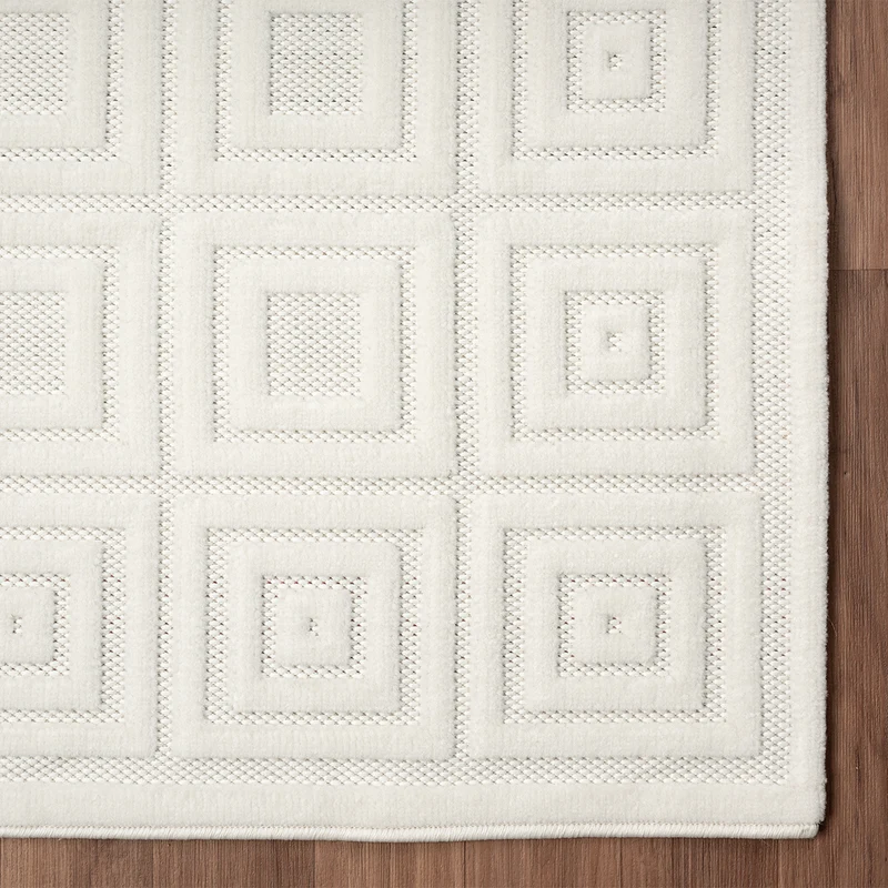 Moderner Kurzflor Teppich Wohnzimmer Schlafzimmer Skandinavisch In&Outdoor geeignet