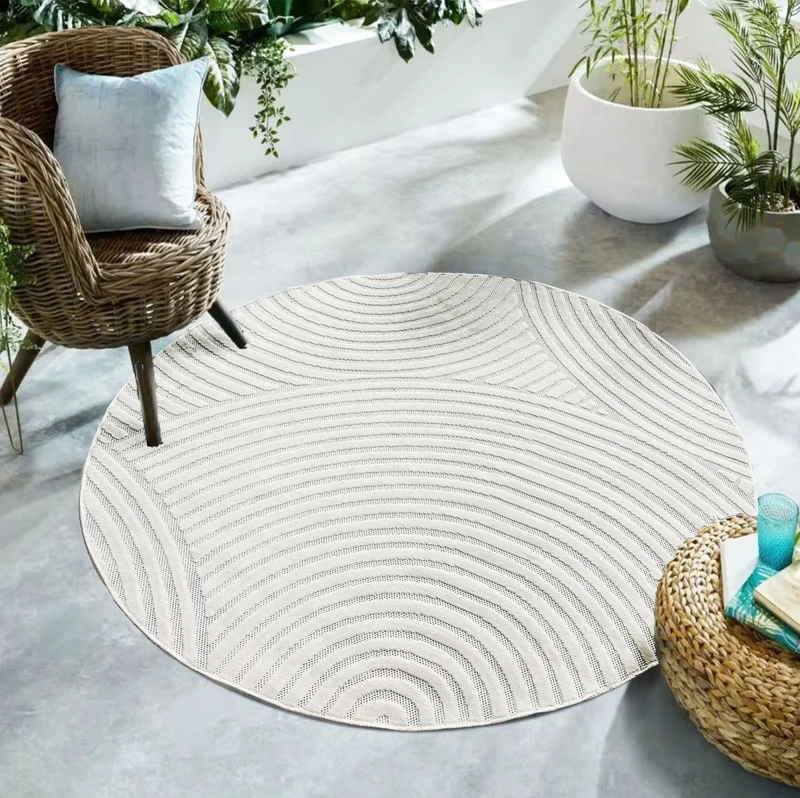 Moderner Kurzflor Teppich Wohnzimmer Schlafzimmer Skandinavisch In&Outdoor geeignet