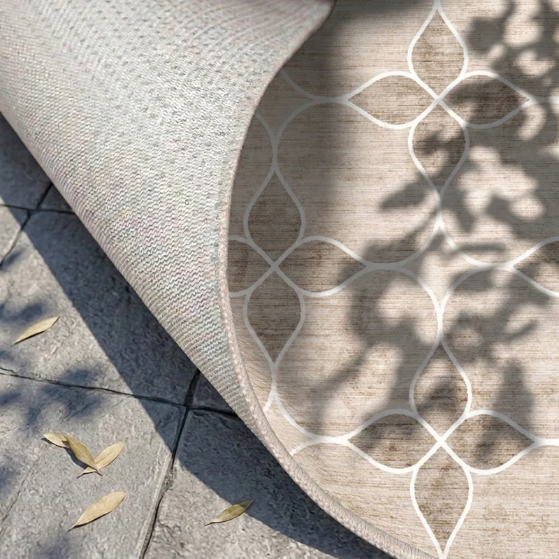 Geometrischer Outdoor Teppich - Mosaic Dot Creme