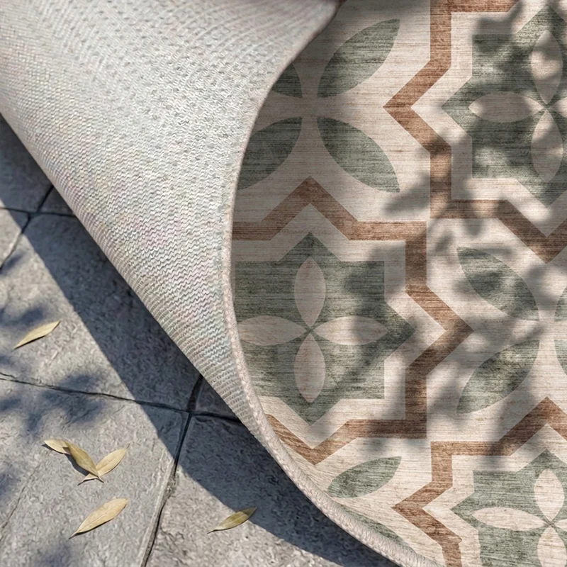 Geometrischer Outdoor Teppich - Mosaic Medina Grün