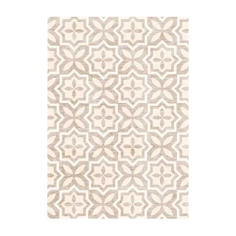 Geometrischer Outdoor Teppich - Mosaic Medina Creme