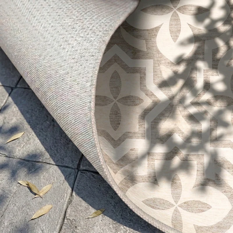 Geometrischer Outdoor Teppich - Mosaic Medina Creme