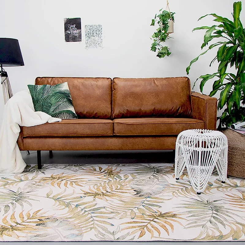 Boho Teppich - Palmier Blätter Naturel