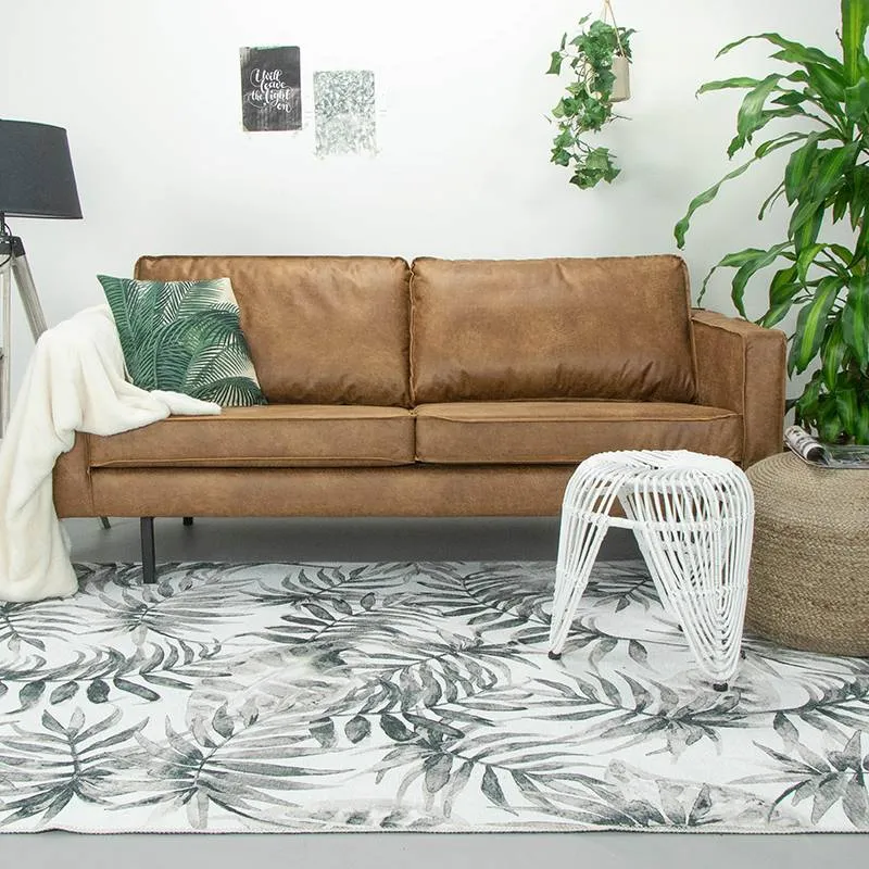 Boho Teppich - Palmier Blätter Grau