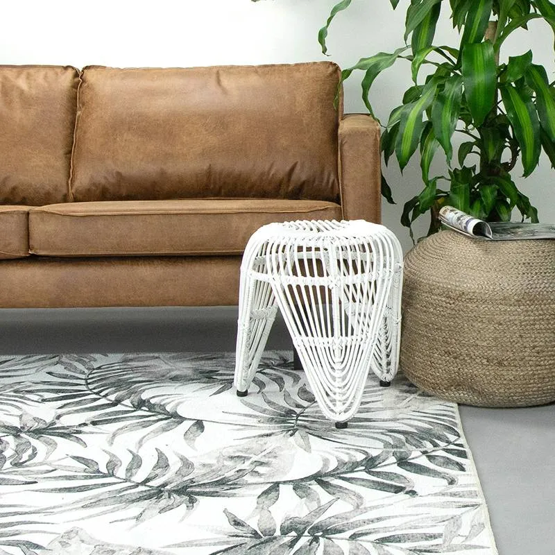 Boho Teppich - Palmier Blätter Grau