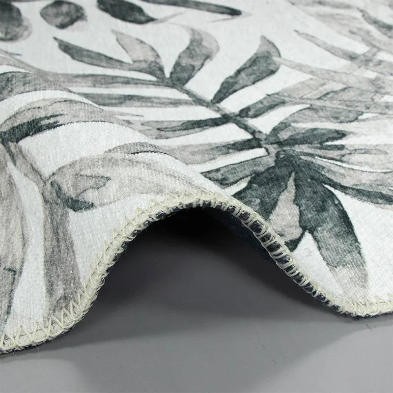 Boho Teppich - Palmier Blätter Grau