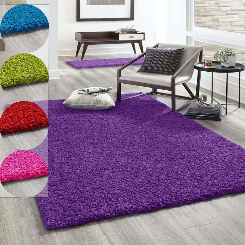 Hochflor Teppich Prime Shaggy Langflor Wohnzimmer Schlafzimmer Rund Farbig