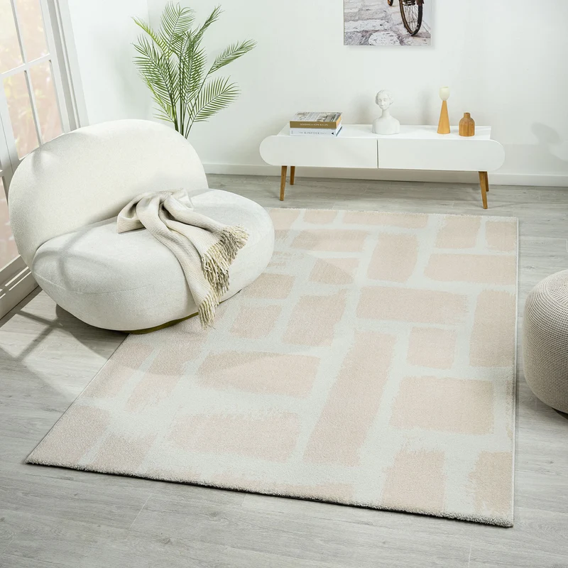 Teppich Kurzflor Wohnzimmer Schlafzimmer Hochwertig Steinmuster Grau Anthrazit