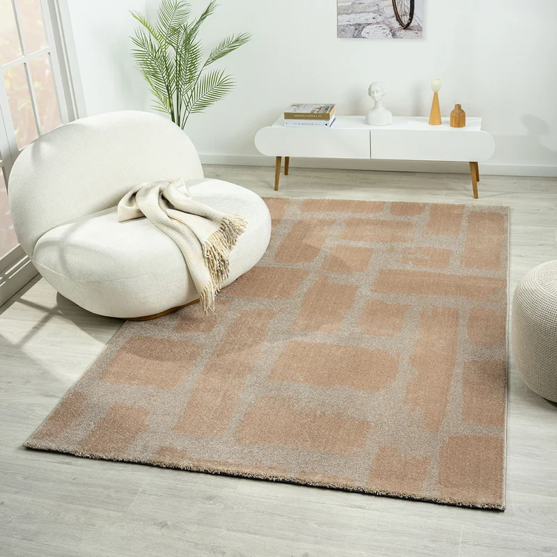Teppich Kurzflor Wohnzimmer Schlafzimmer Hochwertig Steinmuster Grau Anthrazit