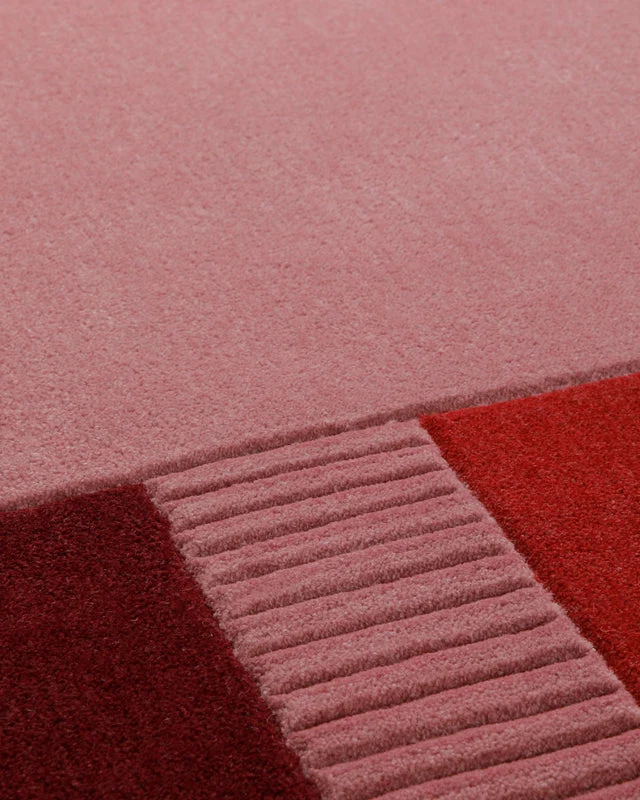 Beere trifft Rosé - Colourblock-Handtuft 160 x 230 cm