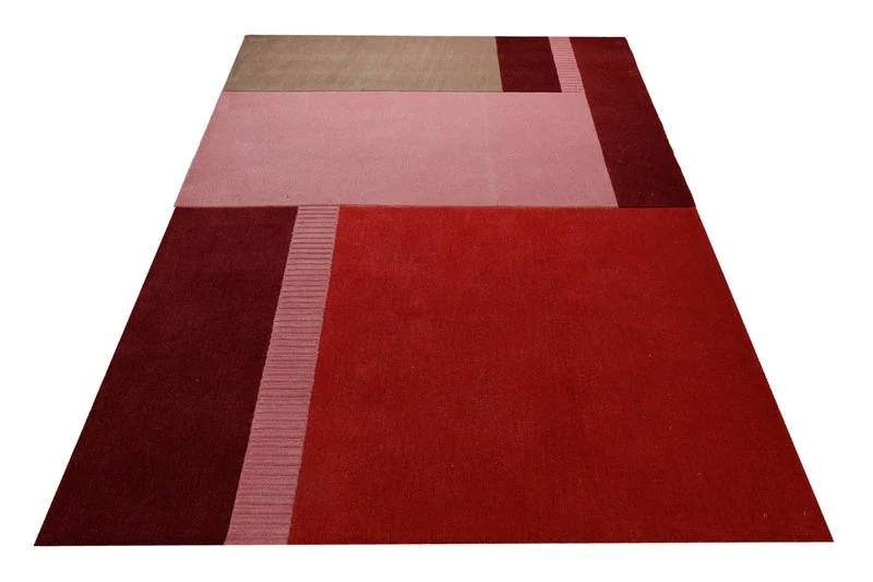 Beere trifft Rosé - Colourblock-Handtuft 160 x 230 cm