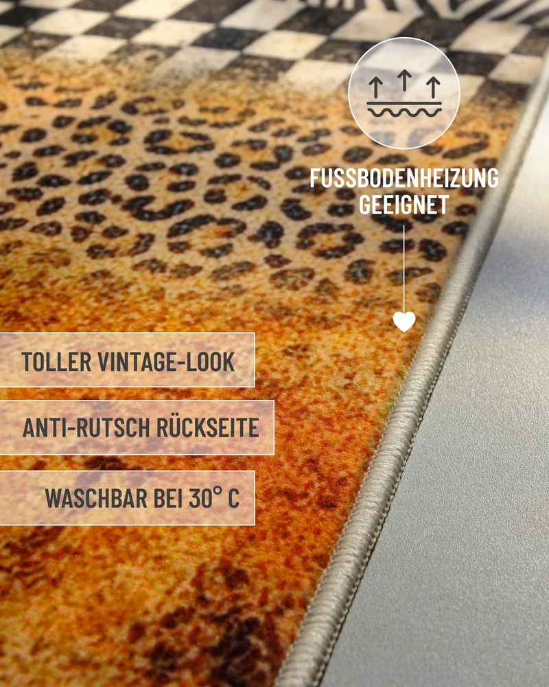 Badteppich Gelb Orange Animal Print mit Zebra-Design "Jungle Stripes" WECONhome