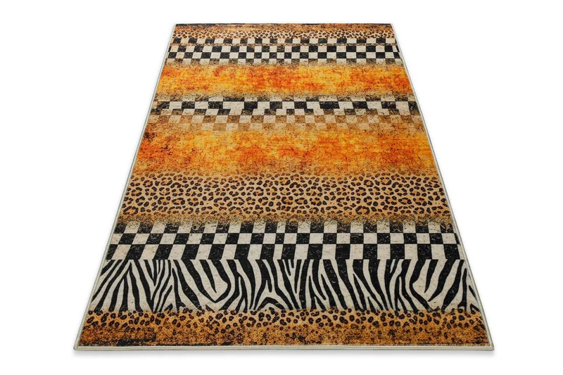 Badteppich Gelb Orange Animal Print mit Zebra-Design "Jungle Stripes" WECONhome