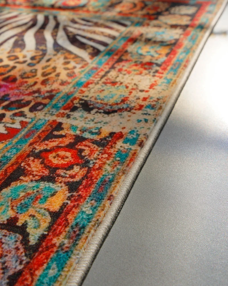 Vintage Badteppich Multi "Boho Safari" mit Animal Print WECONhome