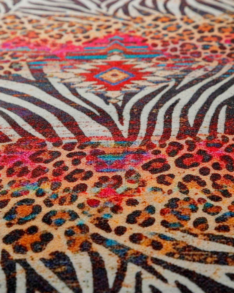 Vintage Badteppich Multi "Boho Safari" mit Animal Print WECONhome