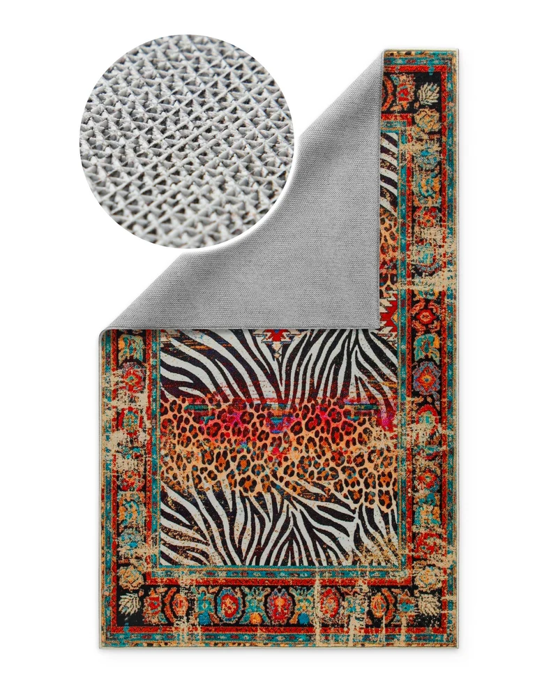 Vintage Badteppich Multi "Boho Safari" mit Animal Print WECONhome