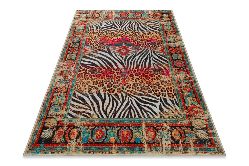 Vintage Badteppich Multi "Boho Safari" mit Animal Print WECONhome