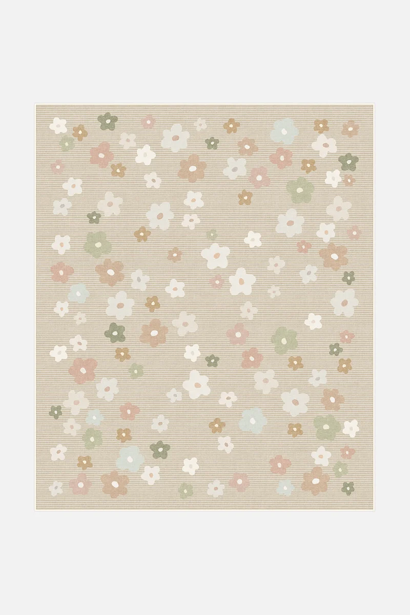 Blumenwiese Taupe Teppich